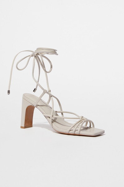 Jonathan Simkhai Meghan Heeled Wrap Sandal In Egret