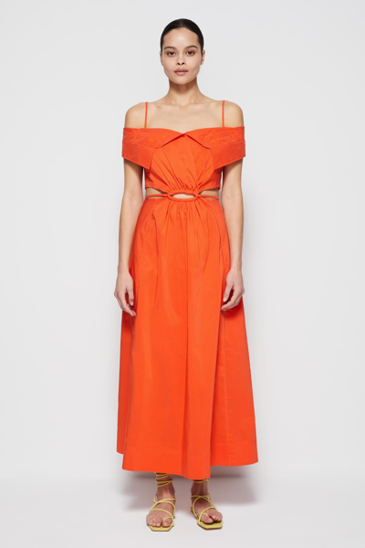 Jonathan Simkhai Ansley Midi Dress In Scarlet