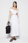Simkhai Ansley Poplin Off-the-shoulder Cutout A-line Midi Dress In White