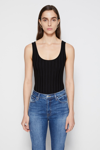 Jonathan Simkhai Irene Ribbed Scoop Neck Bodysuit In Black