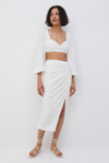 Jonathan Simkhai Hayden Cotton Midi Skirt In White