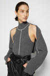 Jonathan Simkhai Aubrielle Recycled Cashmere Top In Grey