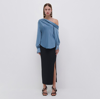 Jonathan Simkhai Alice Cold Shoulder Top In Slate