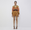 Simkhai Chance Vegan Leather Belted Shorts In Copper