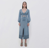 Simkhai Inez Embellished Cut-out Midi Dress In Slate