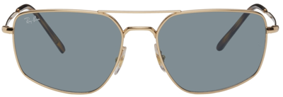 Ray Ban Gold Rb3666 Sunglasses In Blue