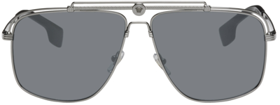Versace Gunmetal Medusa Focus Sunglasses In 10016g Gunmetal