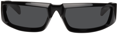 Prada Black Runway Sunglasses In Slate Gray Lenses