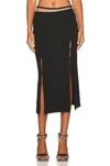 Helmut Lang Zipper Waist Double Slit Midi-skirt In Black
