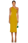 Galvan Cleopatra Chain Necklace Halter Midi Dress In Citrus