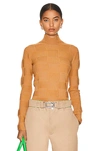 Bottega Veneta Lightweight Turtleneck Sweater In Camel & Butterscotch
