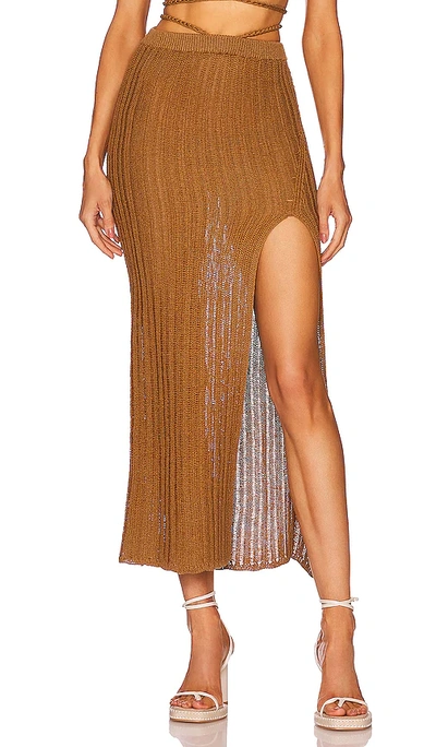 Michael Costello X Revolve Sylvan Maxi Skirt In Dark Sand