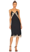 Rag & Bone Logan Lace Silk Blend Slipdress In Black