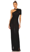 Rta Black Sria One Shoulder Maxi Dress In Black
