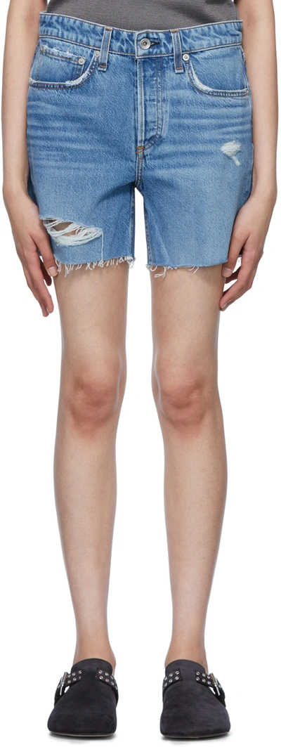 Rag & Bone Rosa High Waist Ripped Nonstretch Denim Cutoff Shorts In Hermosah