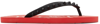 Christian Louboutin Men's Loubi Tonal Spiked Red Sole Flip Flops In Black Loubi