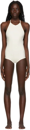 TOTÊME OFF-WHITE HIGH NECK ONE-PIECE SWIMSUIT