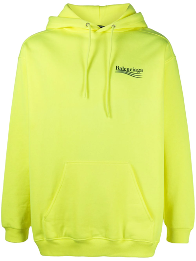 Balenciaga Campaign Logo Hoodie In Yellow