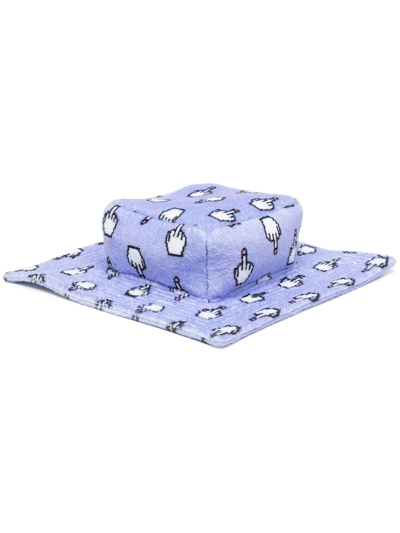 Natasha Zinko Pixel Print Box Bucket Hat In 紫色