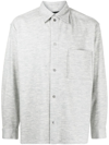 3.1 Phillip Lim Point-collar Flannel Shirt In Grey