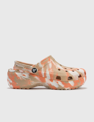 Crocs Classic Platform Marbled Clog In Chai/multi