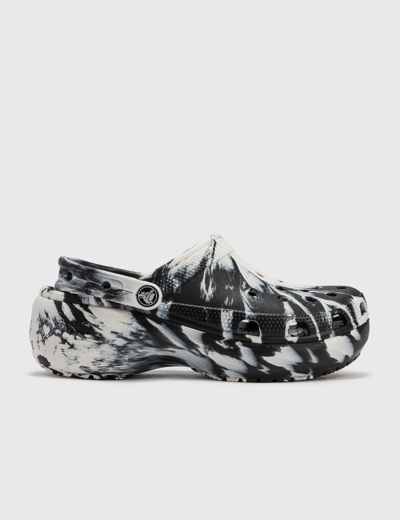 Crocs Classic Platform Marbled Clog In Black