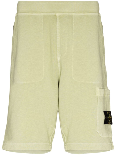 Stone Island Logo-patch Track Shorts In Green