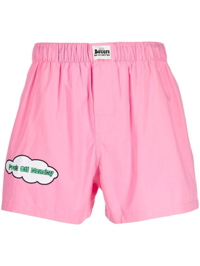 Duoltd Logo-print Boxer Shorts In Pink