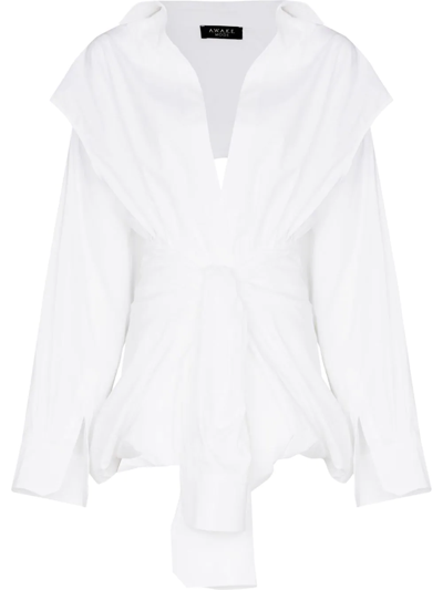 A.w.a.k.e. Tie-front Blouse In White