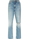 Re/done 70s Straight Jean In Worn Medium Raf In 蓝色