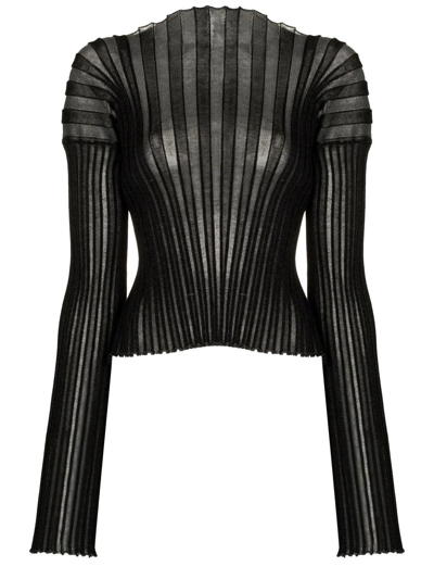 A. Roege Hove Black Katrina Ribbed Knitted Top