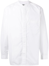 3.1 Phillip Lim Men's Band-collar Relaxed Sport Shirt In White