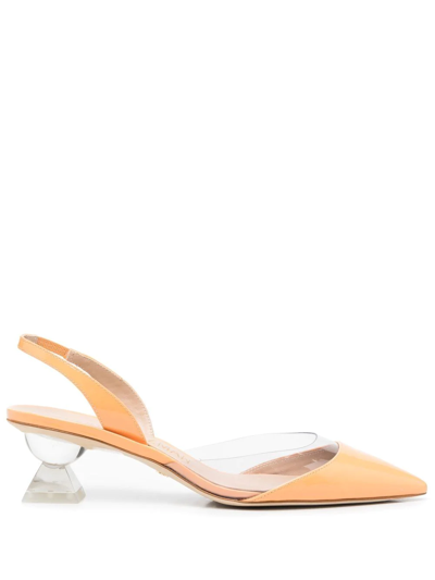 Stuart Weitzman Lucite Sculpt Pumps In 橘色