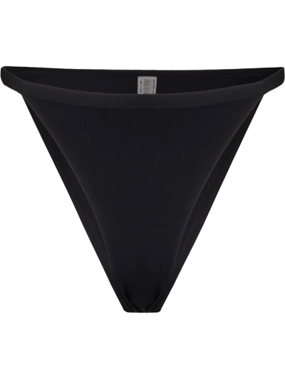 Form And Fold High-cut Bikini Bottoms In Black