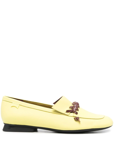 Camper Casi Myra Braid-embellished Loafers In Yellow
