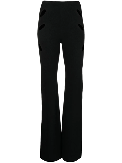 Dion Lee Lock Slit-detail Trousers In Black
