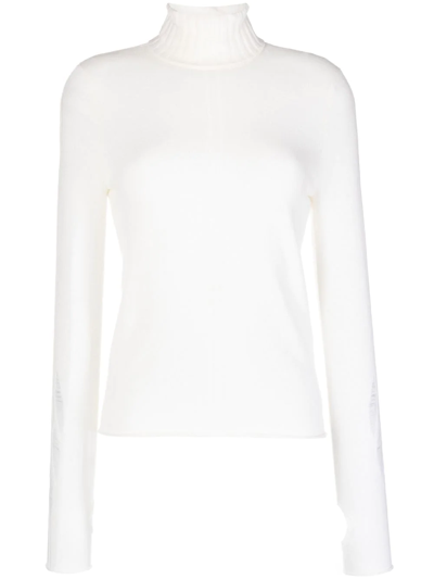 Dion Lee Distressed-finish Roll Neck Jumper In White