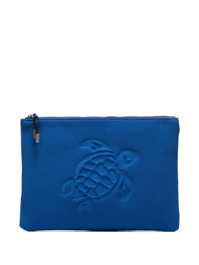 Vilebrequin Turtle-embossed Pouch Beach Bag In Blue