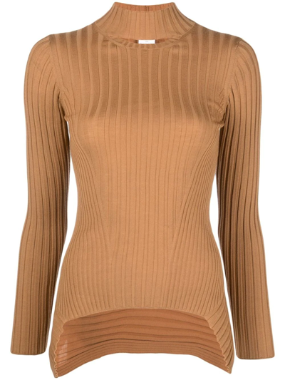 Wolford Slit-detail Cashmere Jumper In Beige