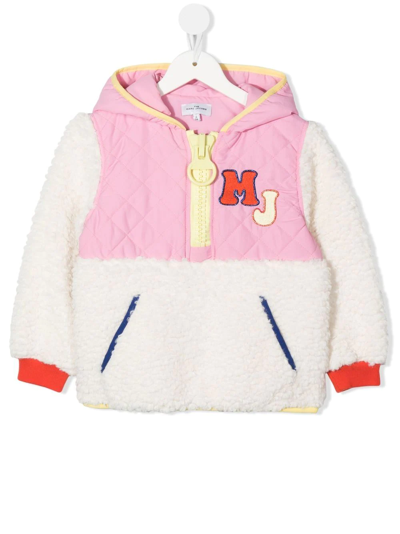 The Marc Jacobs Kids' Logo-patch Panelled Hoodie In 中性色