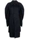 BALENCIAGA TWISTED PUFF-SLEEVES COTTON TRENCH COAT