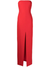 Solace London Bysha Strapless Stretch-crepe Maxi Dress In Red