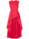 Solace London Severny Crepe Midi Dress In 红色