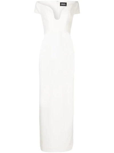 Solace London White Marlowe Off-the-shoulder Maxi Dress