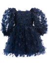 Tulleen Mariposa Floral-appliqué Dress In Blue