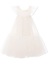 Tulleen Beck Ruffled Tulle Dress In White