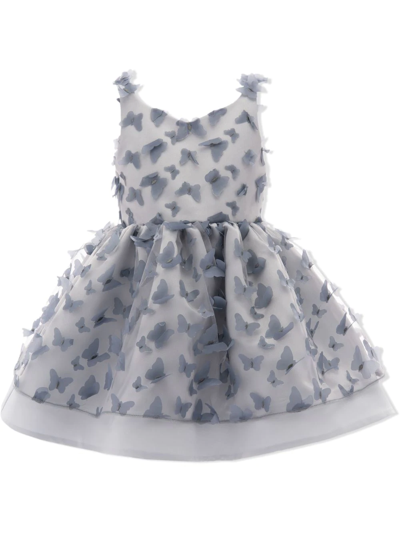 Tulleen Mariposa Floral-appliqué Dress In Grey