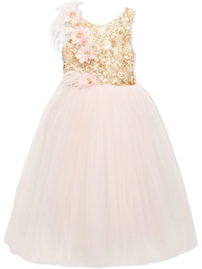 Tulleen Kids' Rosali Sequin-embellished Tulle Dress In Pink