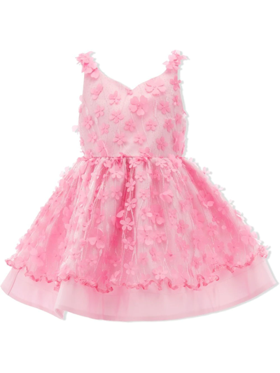 Tulleen Ravine Floral-appliqué Dress In Pink