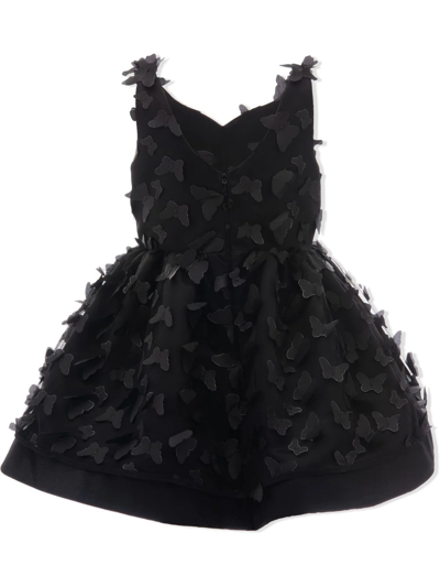 Tulleen Mariposa Floral-appliqué Dress In Black